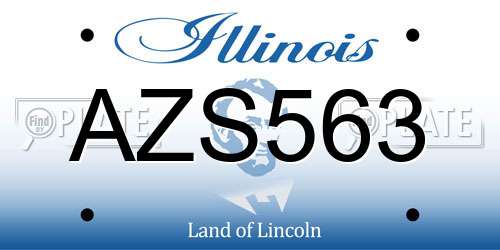 AZS563 Illinois License Plate