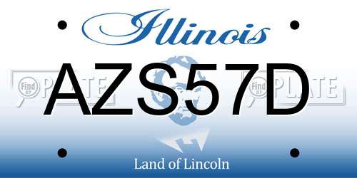 AZS57D Illinois License Plate