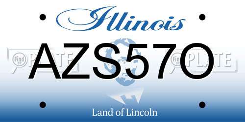 AZS57O Illinois License Plate