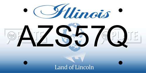 AZS57Q Illinois License Plate