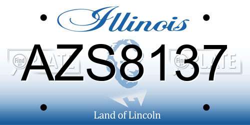 AZS8137 Illinois License Plate