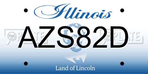 AZS82D Illinois License Plate