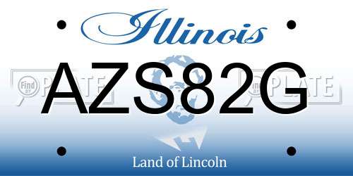 AZS82G Illinois License Plate