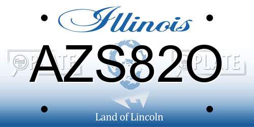 AZS82O Illinois License Plate