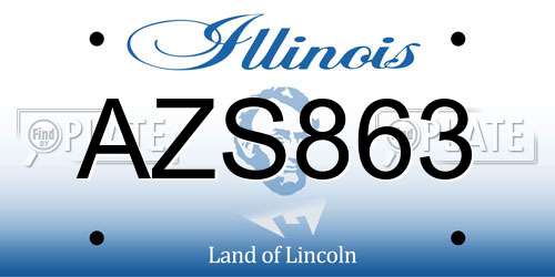 AZS863 Illinois License Plate