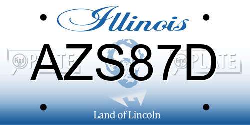 AZS87D Illinois License Plate