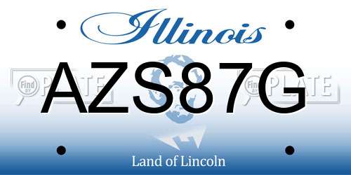 AZS87G Illinois License Plate