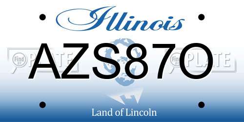 AZS87O Illinois License Plate