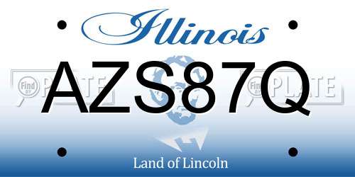 AZS87Q Illinois License Plate