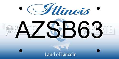 AZSB63 Illinois License Plate