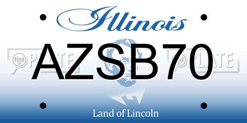 AZSB70 Illinois License Plate