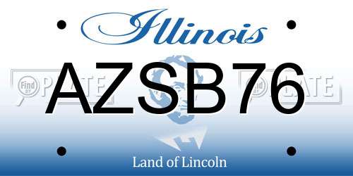 AZSB76 Illinois License Plate