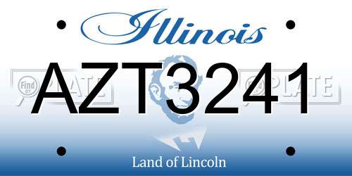 AZT3241 Illinois License Plate
