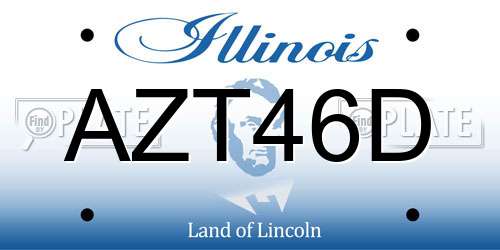 AZT46D Illinois License Plate