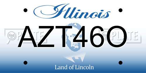 AZT46O Illinois License Plate