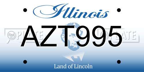 AZT995 Illinois License Plate