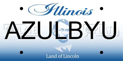 AZULBYU Illinois License Plate