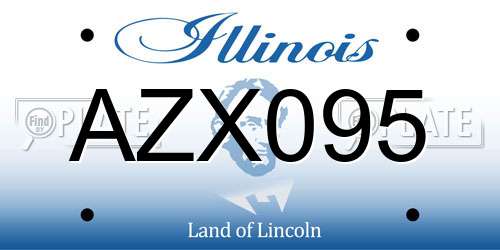 AZX095 Illinois License Plate