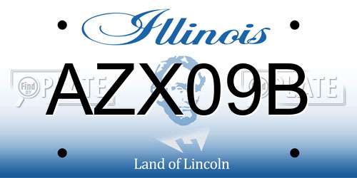 AZX09B Illinois License Plate