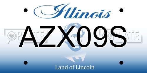 AZX09S Illinois License Plate