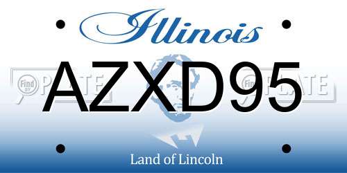 AZXD95 Illinois License Plate