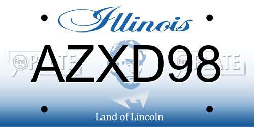 AZXD98 Illinois License Plate