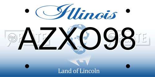 AZXO98 Illinois License Plate