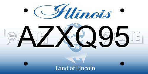 AZXQ95 Illinois License Plate