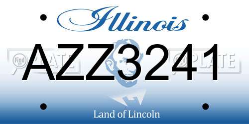 AZZ3241 Illinois License Plate