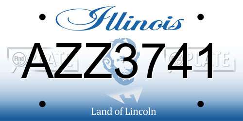 AZZ3741 Illinois License Plate