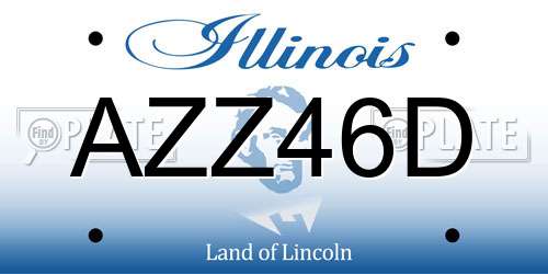 AZZ46D Illinois License Plate