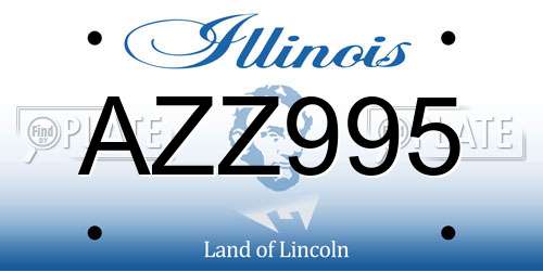 AZZ995 Illinois License Plate