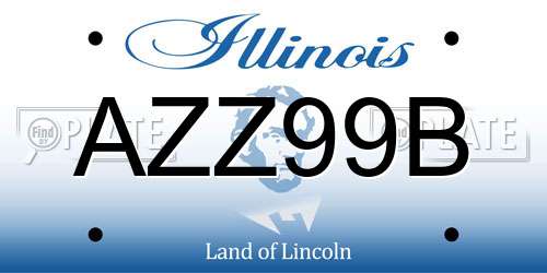 AZZ99B Illinois License Plate