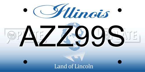AZZ99S Illinois License Plate