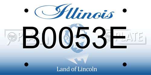 B0053E Illinois License Plate