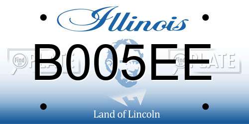B005EE Illinois License Plate