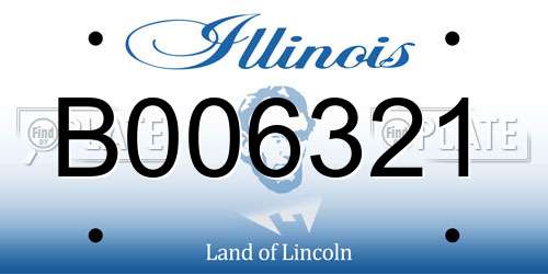 B006321 Illinois License Plate