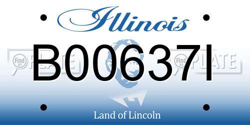 B00637I Illinois License Plate