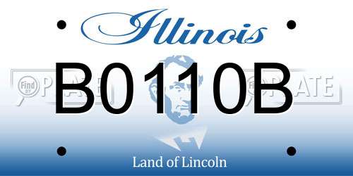 B0110B Illinois License Plate