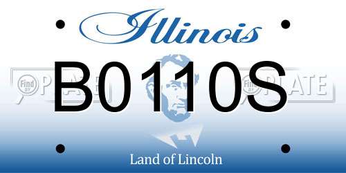 B0110S Illinois License Plate