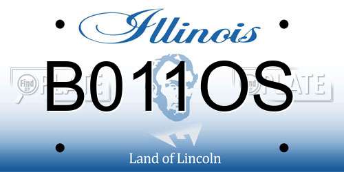 B011OS Illinois License Plate