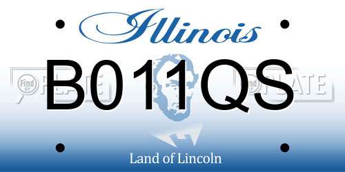 B011QS Illinois License Plate