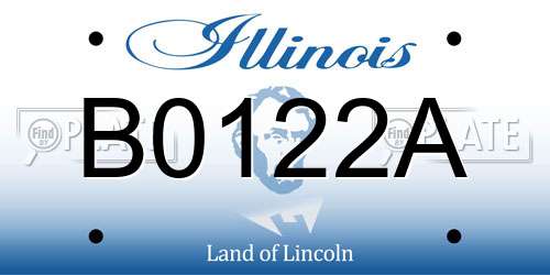 B0122A Illinois License Plate