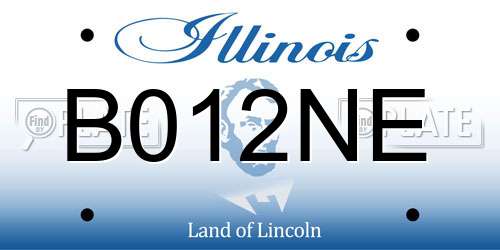 B012NE Illinois License Plate