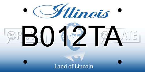 B012TA Illinois License Plate