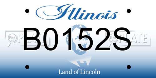 B0152S Illinois License Plate