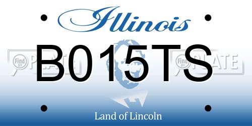 B015TS Illinois License Plate