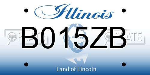 B015ZB Illinois License Plate