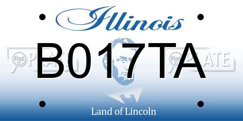 B017TA Illinois License Plate