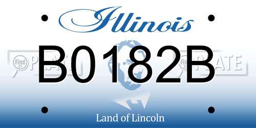 B0182B Illinois License Plate